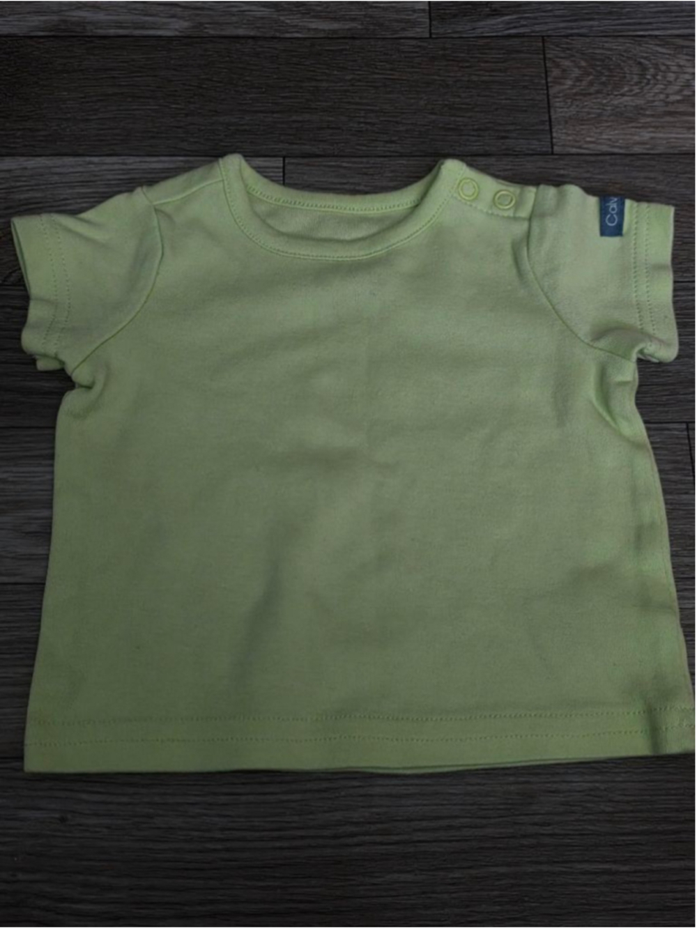 Baby Calvin Klein Short Sleeve‎ Tee 0-3 Months Light Green